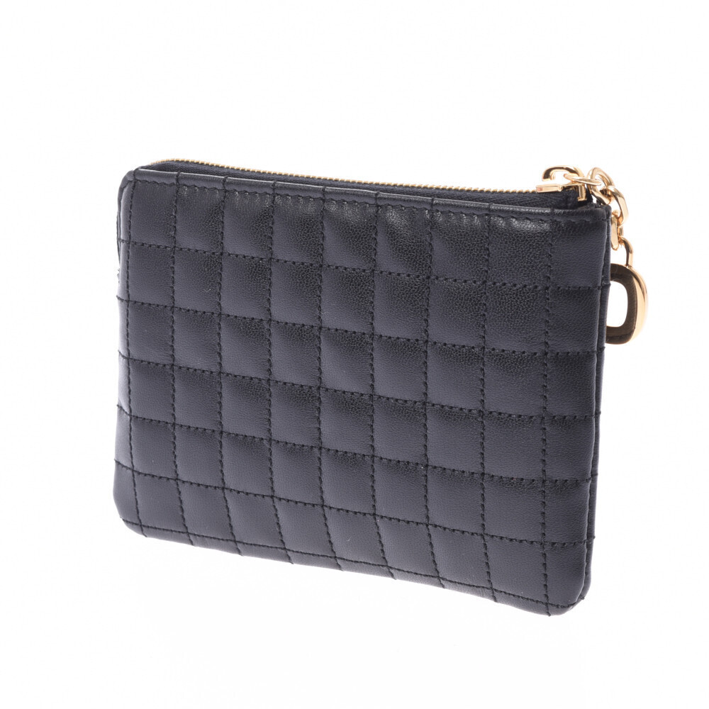 Celine Wallet Charm Calfskin Black Quilted